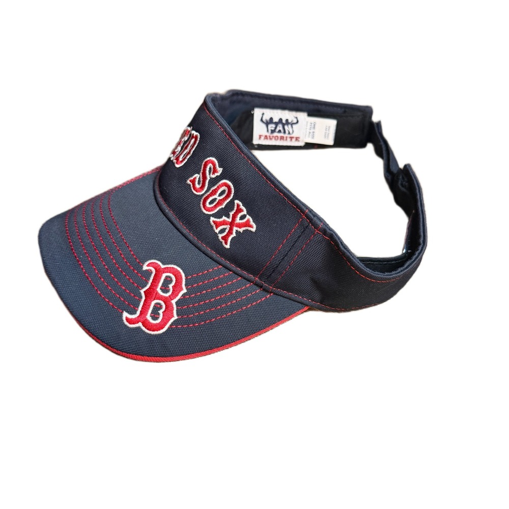Boston Red Sox MLB Visor Hat Navy Blue Fan Favorite Adjustable One Size - Picture 2 of 5